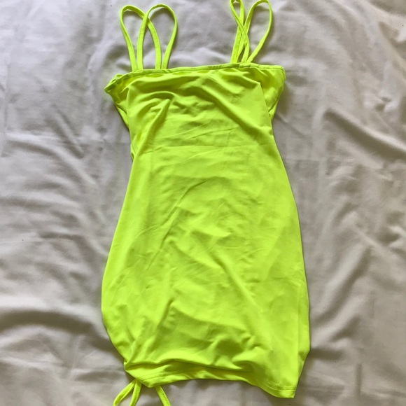 Neon Pleated Bandage Dress - Picture 5 of 6